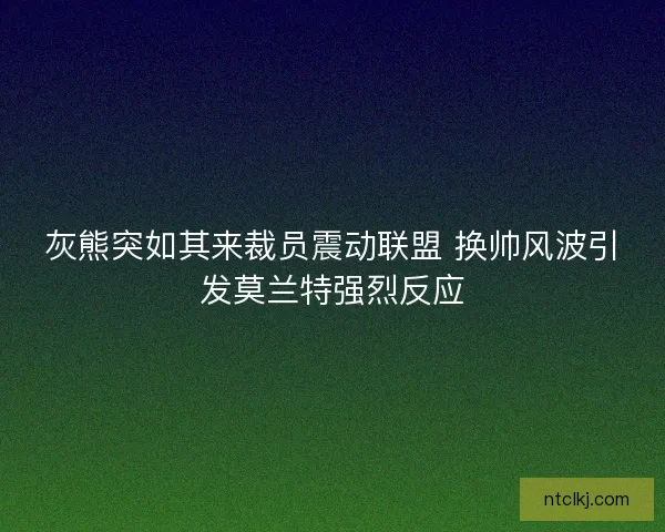 灰熊突如其来裁员震动联盟 换帅风波引发莫兰特强烈反应